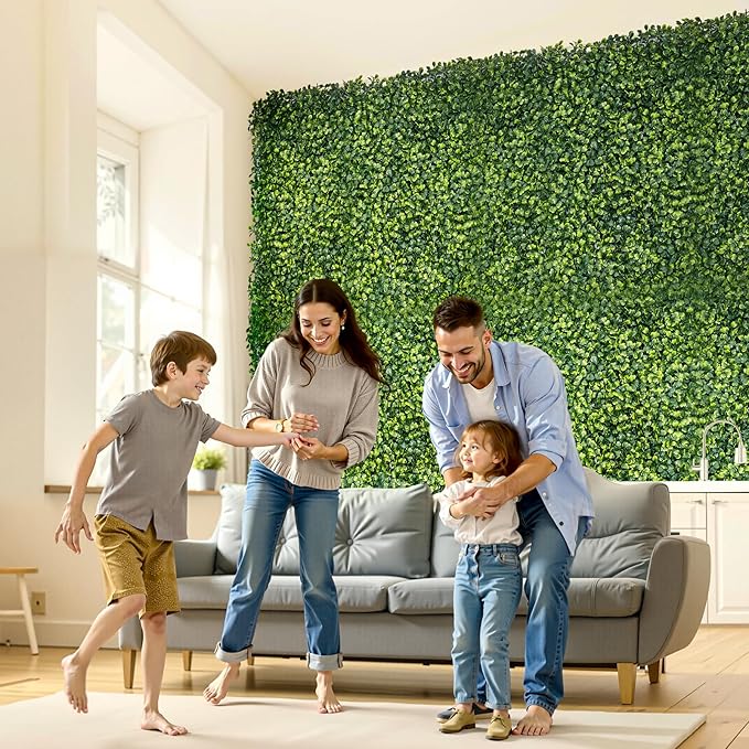 VEVOR Artificial Grass Wall Panels, 40 x 120 inch, Milan Grass Greenery Boxwood Panel for Indoor Outdoor Green Decor & Ivy Fence Covering, Privacy Backdrop Wall Hedge Screen for Garden