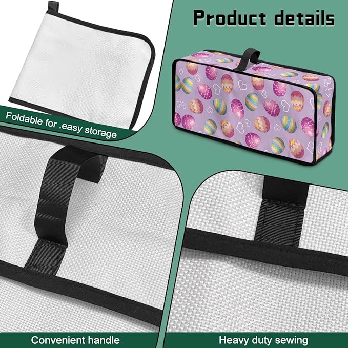 Easter Eggs Toaster Cover 2 Slice Long Slot Pink Toaster Cover with Top Handle Small Appliance Protector Lightweight Dust Protection Bread Kitchen Appliance Covers for Festival