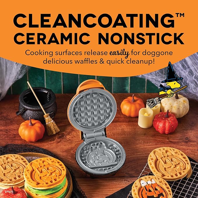 Peanuts x Dash Snoopy Jack-o-Lantern Mini Waffle Maker