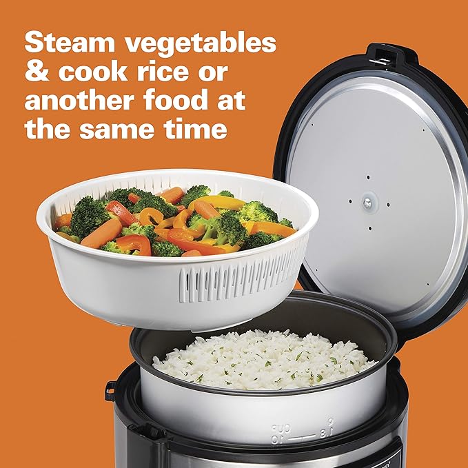 Hamilton Beach Digital Programmable Rice Cooker, Slow Cooker & Food Steamer Bundle (20 Cups Cooked)