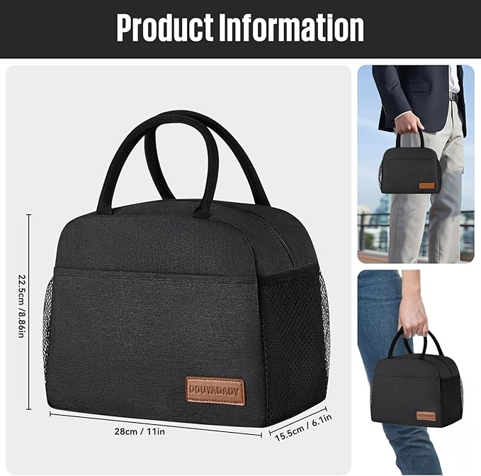 douyadady Lunch Bag Women/Men Lunch Box Women/Men (black)