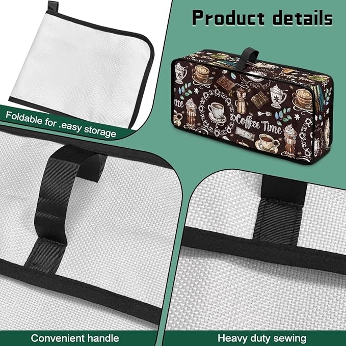 Coffee Toaster Cover 2 Slice Long Slot Toaster Covers 2 Slice, Easy to Fold and Carry Machine Washable Thin Small Appliance Covers for Kitchen