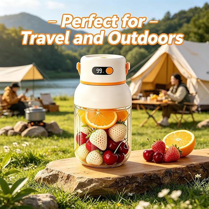 Portable Electric Juicer Cup with Zero Cord Hassle, USB-C Rechargeable Personal Blender, Leakproof Personal Portable Juicer Blender for Gym, Office, Travel and Outdoors (1000ml)