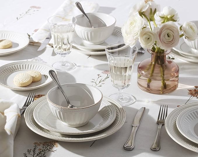 Lenox 895721 French Perle Groove Dinner Plates, Set Of 4