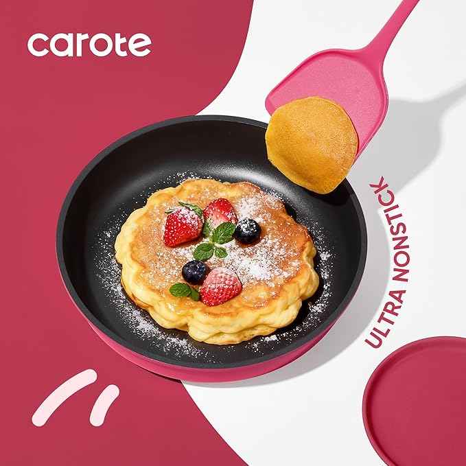 CAROTE 15pcs Pots and Pans Set Non Stick, Cookware Set Non Toxic with Detachable Handle, Induction Kitchen Cooking Set, Dishwasher/Oven Safe, RV/Camping Cookware