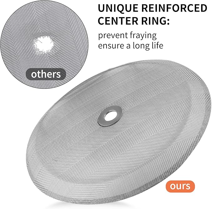 Sivaphe 6 Pieces French Press Replacement Filters Part, 3.15-4 Inch Cafetiere Coffee Maker Filter Stainless Steel, French Press Metal Mesh Screen for 1000 ml/ 34 oz/ 8 cup French Coffee and Tea Press