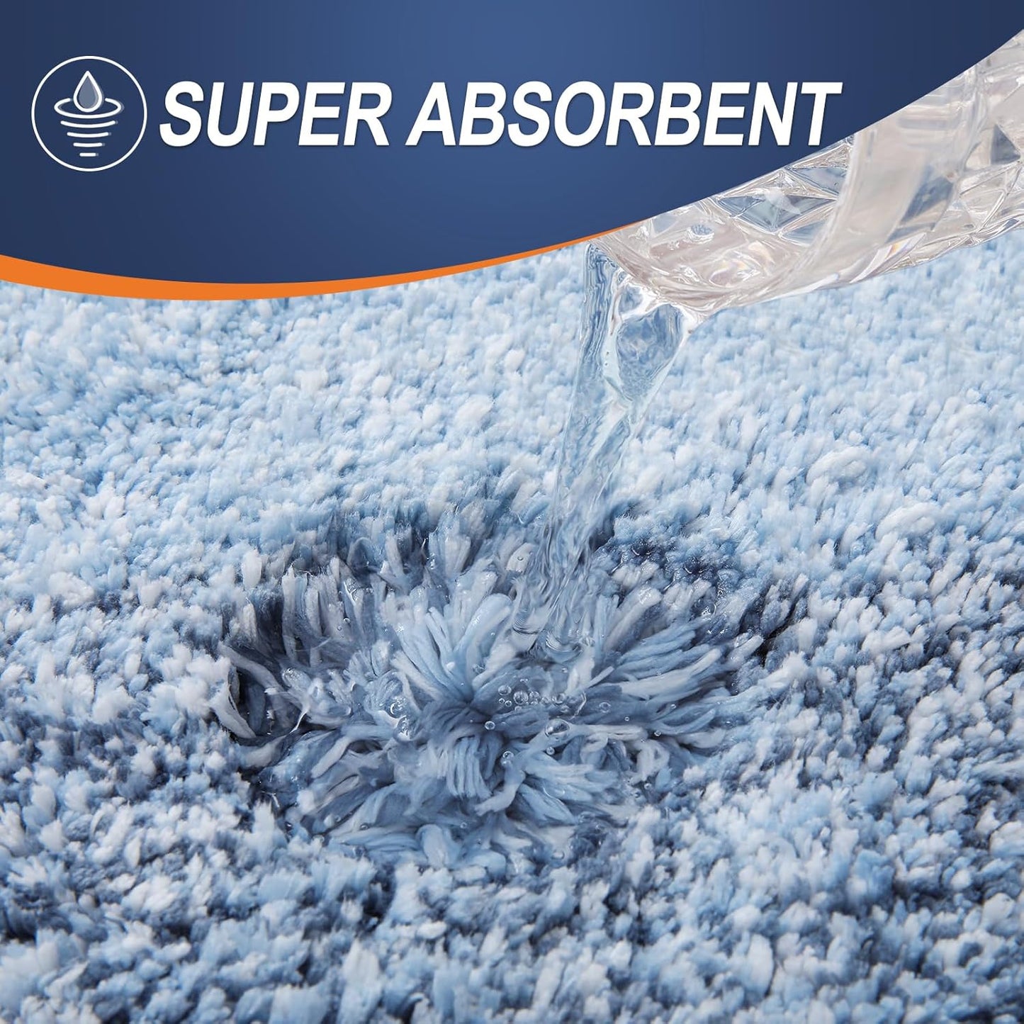 OLANLY Bathroom Rugs Mat 36x24, Extra Soft Absorbent Microfiber Bath Rugs, Rubber Backing, Quick Dry, Machine Washable Bath Mats for Bathroom Floor, Tub and Shower, Home Decor Accessories, Blue