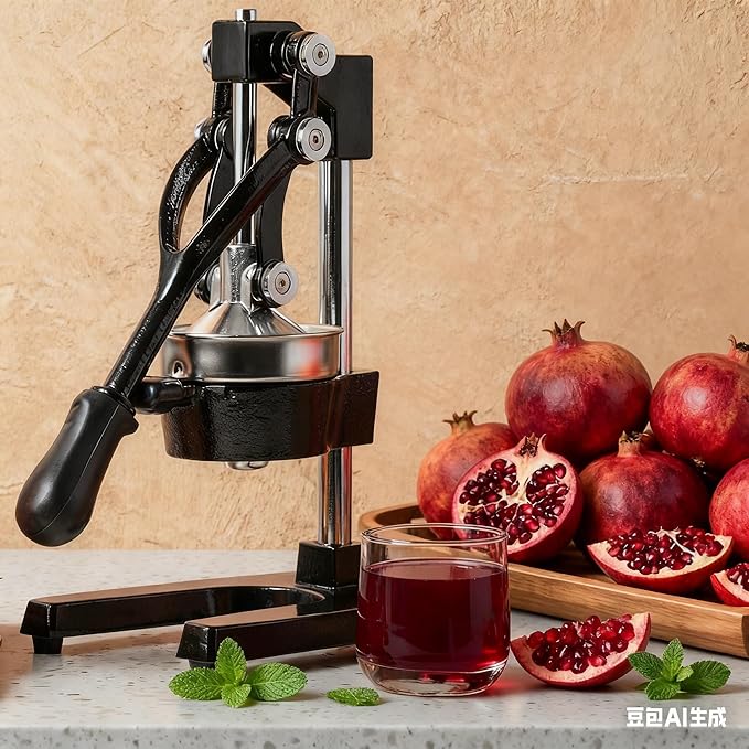 Cast Iron Juicer, Cast Iron Juicer Hand Press Heavy Duty for Squeeze Fresher Juice from Oranges, Lemons, Pomegranates, Effortless, Stable, Easy Clean for Home, Bar, Commercial Use
