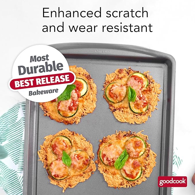 GoodCook Everyday Nonstick Steel Baking Sheet, 17 x 11-Inch, Gray