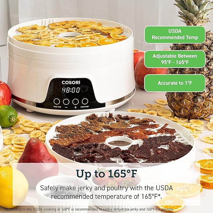 COSORI Food Dehydrator Pioneer Style CFD-N051-W & Food Dehydrator Machine Fruit Roll Sheets CFD-FR051-WUS