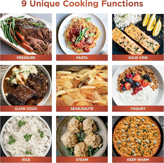Ninja HyperHeat 9-in-1 6.5-qt Pressure Cooker | Steams, Slow Cooks, Sears, Sautés, Sous Vide, Yogurt & More | With SimpliServe Pot | Powerful 1200-Watt | Grey | PC201GY