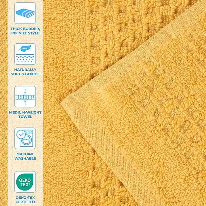 Superior Playa Zero Twist Cotton Medium Weight Bath Sheets, for Guest Bath, Bathroom, Shower, Spa, Plush, Quick Dry, Ultra-Soft Towels, Essentials, Waffle Textured, Oversized Towels, Set of 2, Gold