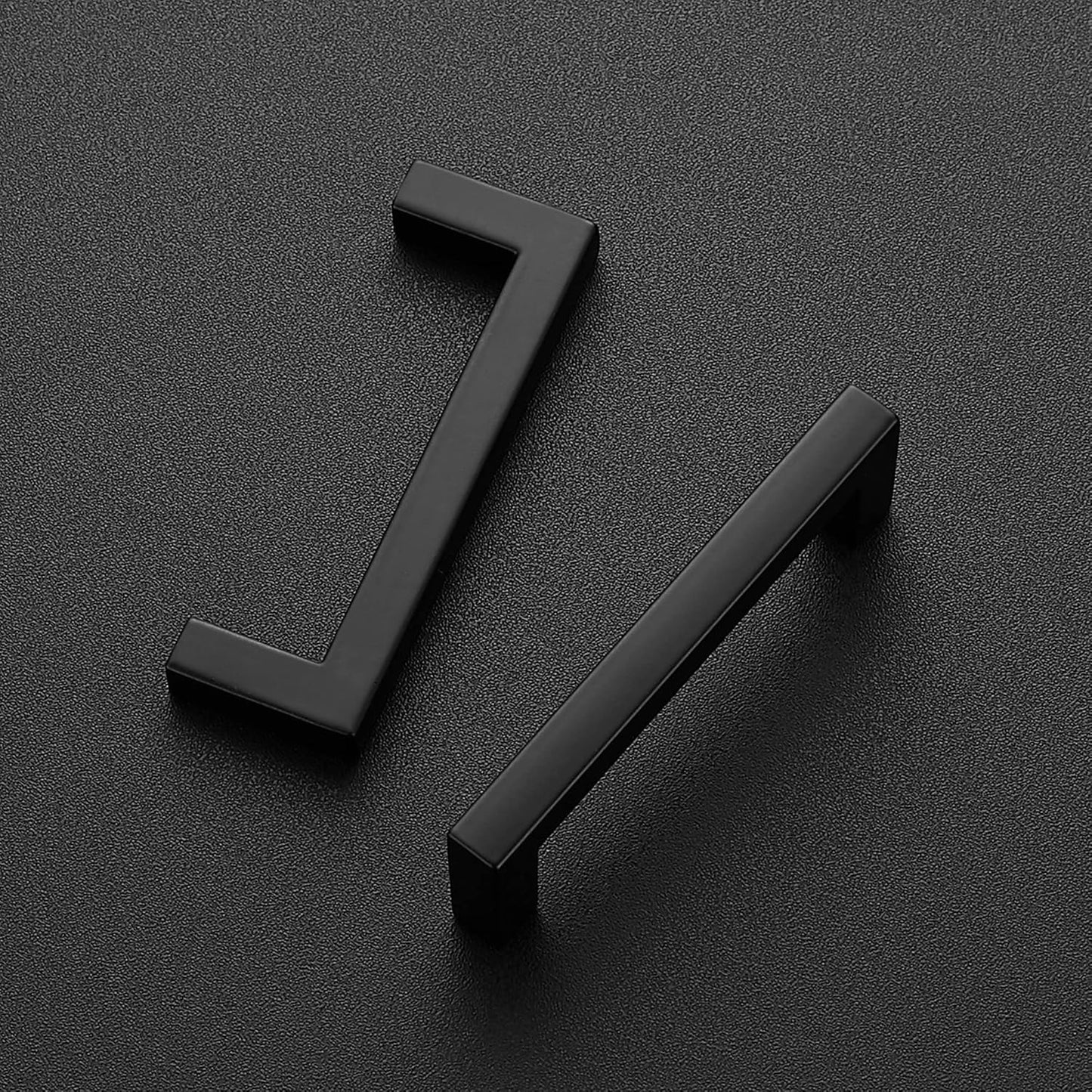 Ravinte Kitchen Cabinet Hardware 55 Pack Matte Black Square Bar Drawer Handles 3-inch Center to Center Solid Slim Black Pulls