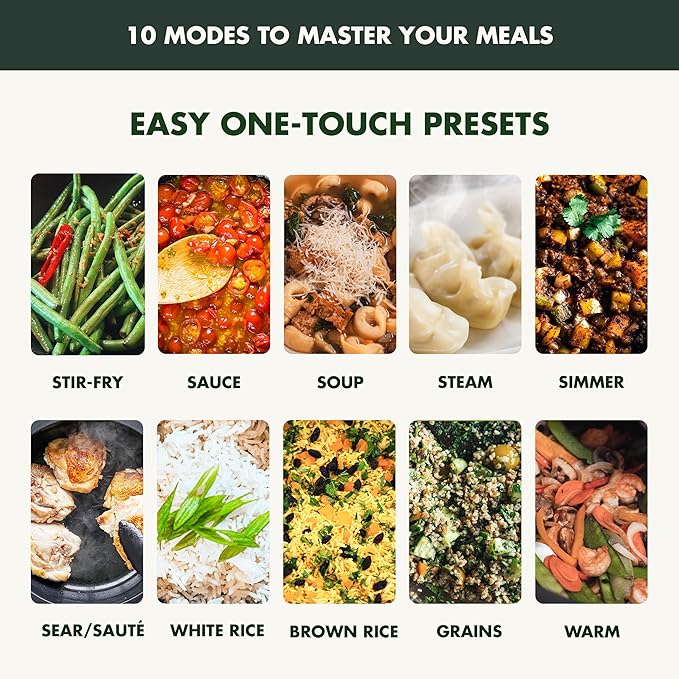 GreenPan Elite Essential Smart Electric 6QT Skillet Pot,Sear Saute Stir-Fry and Cook Rice, Healthy Ceramic Nonstick and Dishwasher Safe Parts, Easy-to-use LED Display, PFAS-Free, Ponderosa Pine