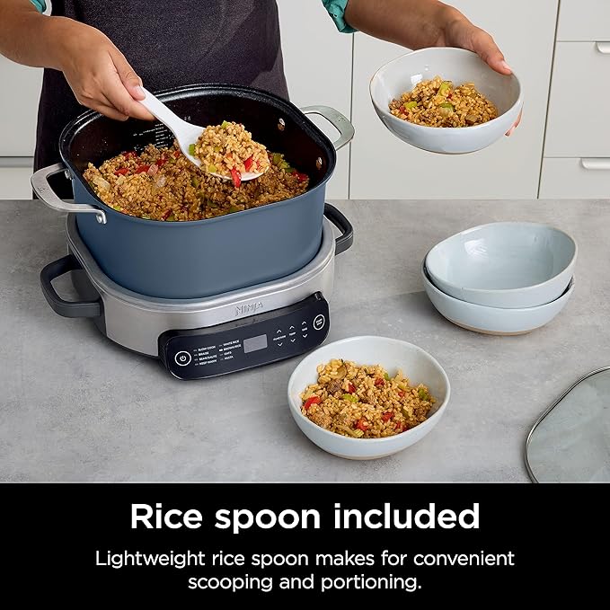Ninja MC1101 Foodi Everyday Possible Cooker Pro, 8-in-1 Versatility, One-Pot Faster Cooking Replaces 10 Tools, Family-Sized Capacity with Adjustable Temp Control, 6.5 quarts, Midnight Blue
