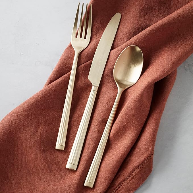 Oneida 897339 Robyn Satin Champagne Mist 20-Piece Flatware Set