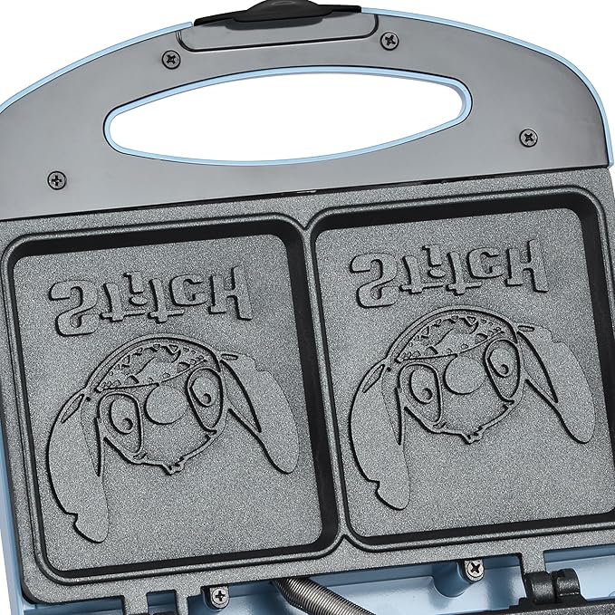 Select Brands Disney Lilo & Stitch Grilled Cheese Sandwich Maker - Kitchen Appliances - Ceramic Nonstick Cooking Plates - Panini Press - Imprints Stitch Image - Dual Sandwich Machine