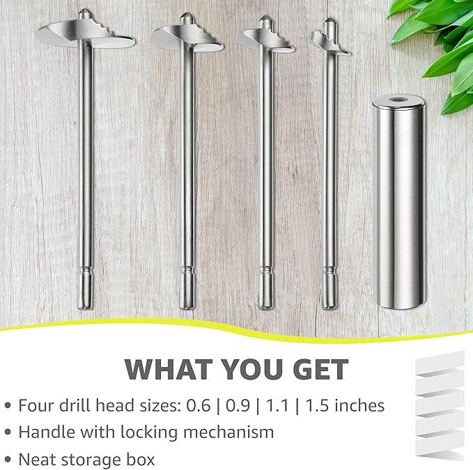 Lurch Germany Twister Stainless Steel Vegetable Drill | Fruit Corer And Veggie Spiralizer Ergonomic Handle With 4 Sizes for Coring and Hollowing out Zucchini, Potatoes, Carrot, Apple