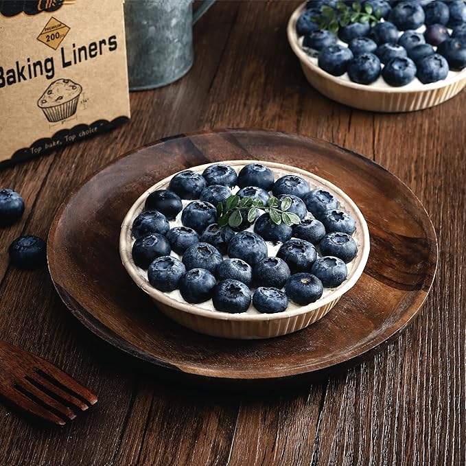Bake Choice 50pcs Paper Mini Tart Pans for Baking, mini pie tins 4Inch Mini Pie Pans, Non-stick, Unbleached, Disposable Quiche Baking Dish,Oven safe, Microwave safe