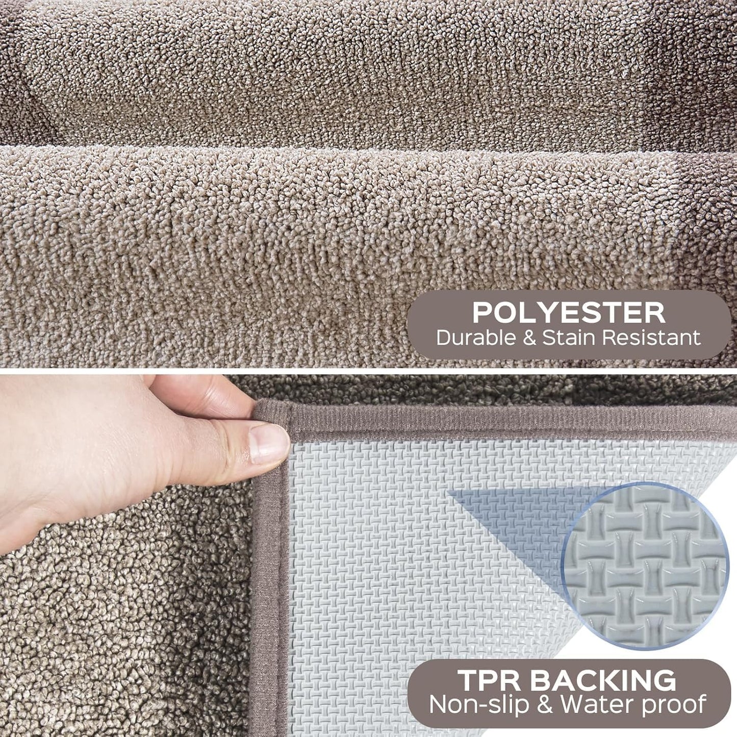 Machine Washable Kitchen Rug 32" x 48", Non Slip Indoor Door Rug, Absorbent Entrance Runner Rug for Bedroom, Hallway, Bathroom, Floor