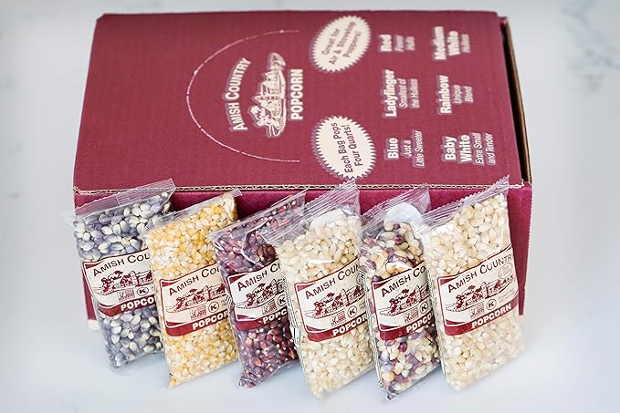 Amish Country Popcorn | 30-4 oz Bags | Popcorn Kernel Variety Set | Old Fashioned, Non-GMO and Gluten Free