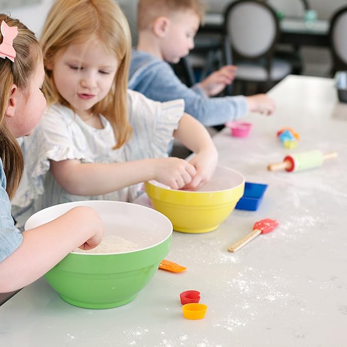 Pop Kid's 30-Piece Real Baking Tools For Kids Sized Cooking Bakeware Set with Silicone Cupcake Molds, Spatula, Whisk, Rolling Pin, Cake Pan for Learning Real Cooking and Baking tools, Child Gift