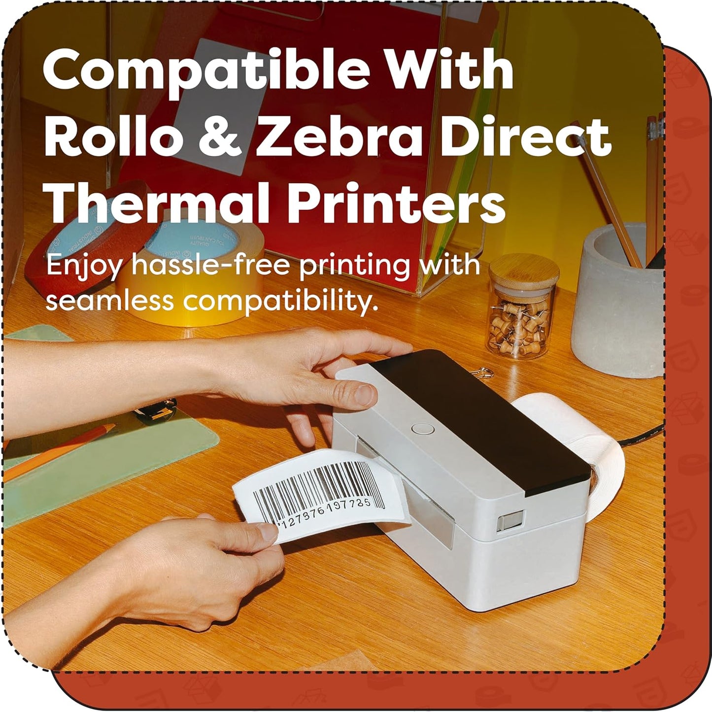 Aegis Adhesives - 4" X 8" Direct Thermal Labels Compatible with Rollo, Zebra, and Other Desktop Label Printers (10 Rolls, 200/Roll)