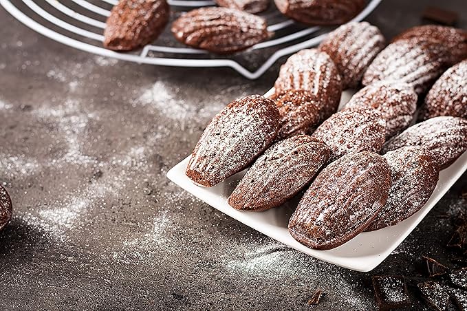 Fox Run Premium Non-Stick Madeleine Pan, Set of 2, Grey Carbon Steel, 12-Cup