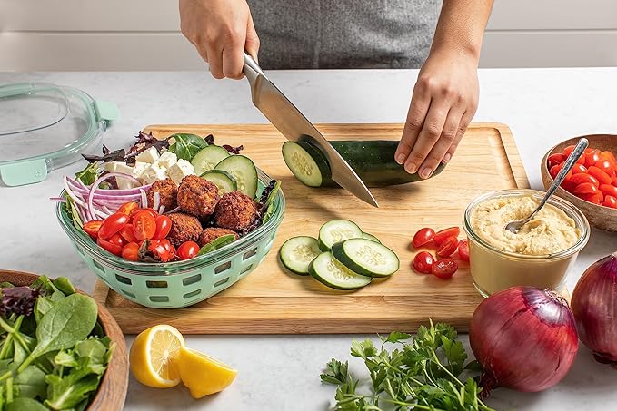 Ello Duraglass Meal Prep Container- Glass Food Storage Container with Silicone Sleeve and Airtight BPA-Free Plastic Lid, Dishwasher, Microwave, and Freezer Safe
