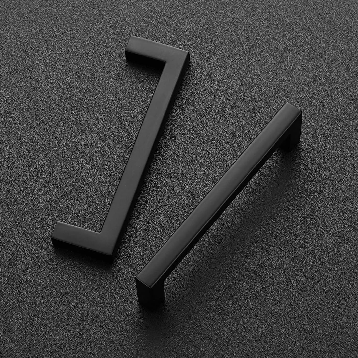 Ravinte 3 Pack Solid 3-3/4 Inch Center to Center Slim Square Bar Drawer Handles Cabinet Hardware - Matte Black Kitchen Pulls