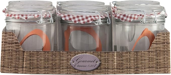 bsca 582726/Seal Clear Glass Set of 6 Terrines 500 ml