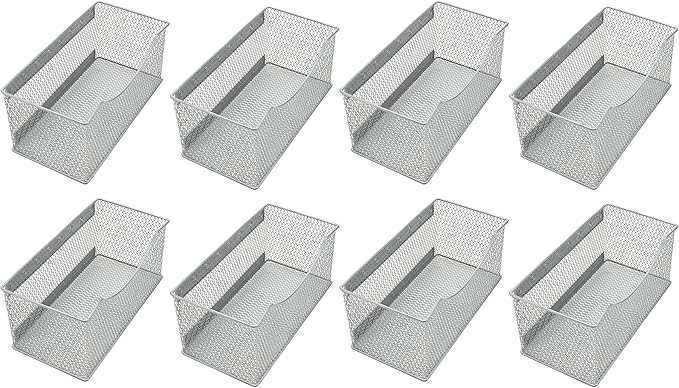YBM Home Magnetic Basket Storage Organizer with 16 Strong Magnets for Metal Desk, Fridge, Whiteboard, and Wall Locker Accessories, Large (8-Pack)