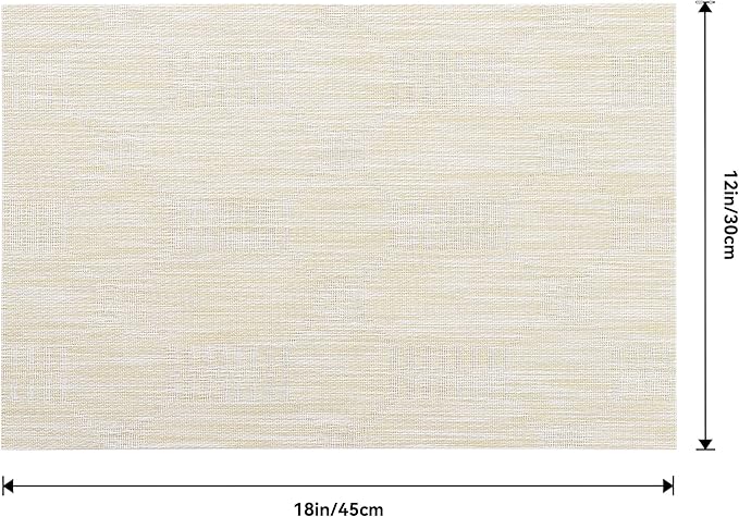 Leetaltree Wheat Placemats Set of 8 - Heat Resistant Non-Slip Place mats for Dining Table, Washable Durable PVC Vinyl Woven Table Mats（Wheat, 8）