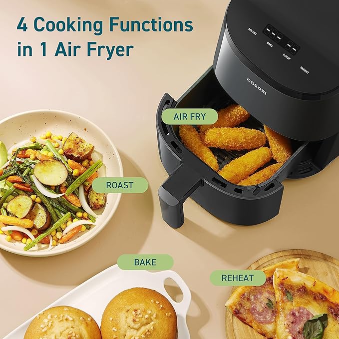 Cosori Mini Air Fryer 2.1 Qt, 4-in-1 Small Airfryer, Bake, Roast, Reheat & Air Fryer Liners, 100 PCS Square Disposable Paper Liners