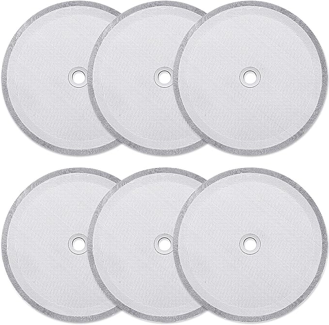 Boao 6 Pieces French Press Replacement Filters Mesh Filters Replacement 4 Inch Stainless Steel Replacement Screen for 1000 Ml, 34 Oz, 8 Cup French Press Coffee Makers and Tea Machines