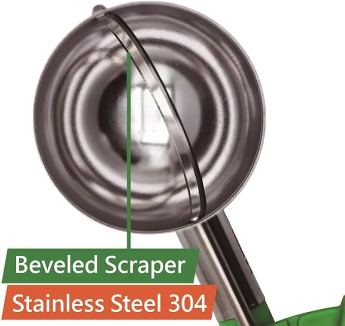 【Extended】Size 100 ORANGE (0.32 oz.) VODOMAX Commercial Food Disher, 13 Sizes, #100 Scoop, Stainless 18-10, Cookie Scoop, Best Seller Disher, Portion Control, Melon Scoop, Ice Cream Scoop