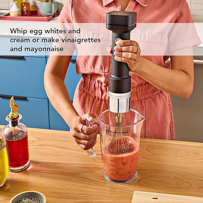 KitchenAid Go Cordless Hand Blender with Accessories - battery sold separately, KHBRV05, Black Matte